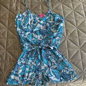Lilly Pulitzer Blue and White Floral Romper